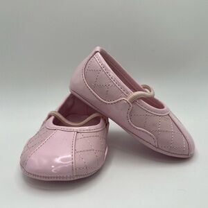 b. makowsky Light Pink Quilted Baby Shoes